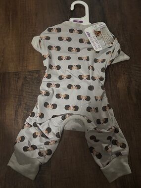 Fashion Pet Pajamas Gray Hedgehog Print One-Piece Pajamas for dogs